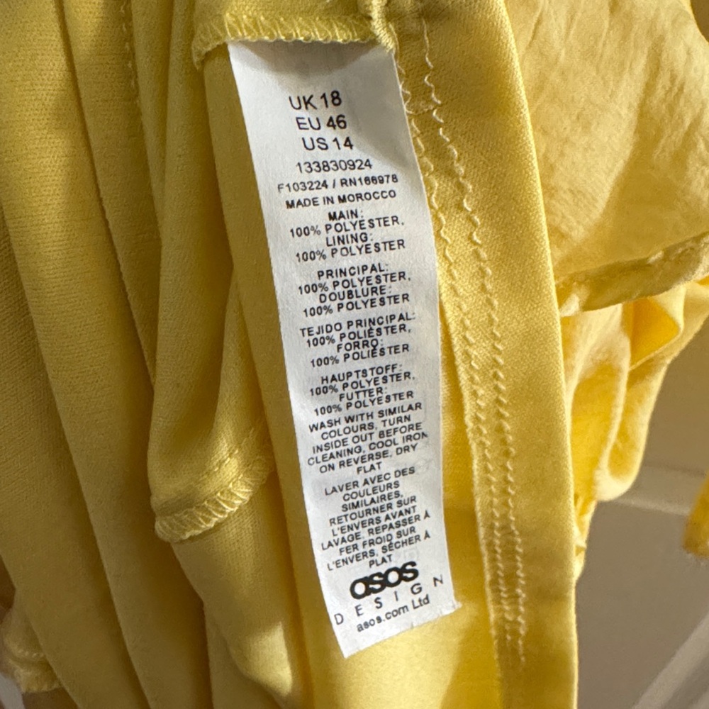 ASOS Light Yellow Long Sleeve Dress - Picture 4 of 4